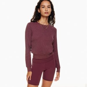 ARITZIA TNA Spiced Burgundy Frankie Waffle Longsleeve cotton
